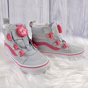 Size 11 VANS Sk8-Hi MTE BOA Kids Grey Pink Kids Hightop Sneakers Girl